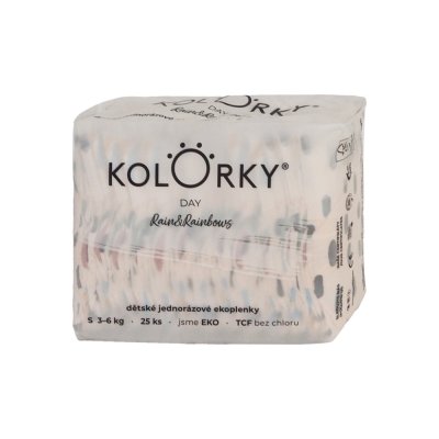 KOLORKY DAY Pieluszki jednorazowe eko, Rain&Rainbow S (3-6 kg) 25 szt.