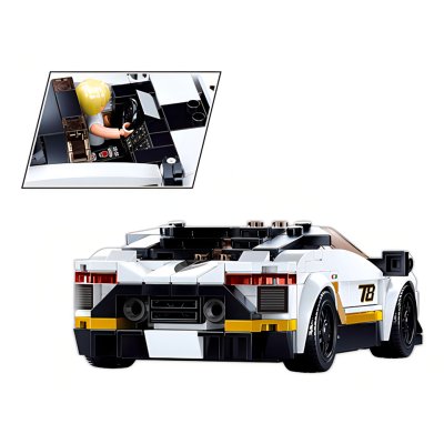 Sluban Model Bricks M38-B0957 Biały włoski samochód sportowy