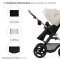 KINDERKRAFT Kombikinderwagen Moov 2 3in1 Moonlight Grey - Schaumstoffräder
