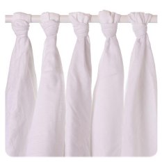 KIKKO Organic cotton baby diapers Old times 70x70 cm, white 5 pcs