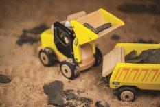 Tidlo Excavatrice en bois jaune