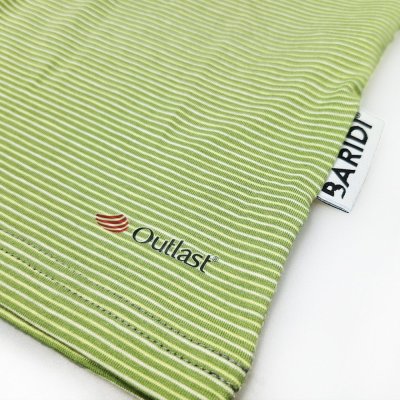 Completo sottile da bambino Outlast® - riga verde matcha/melange grigio