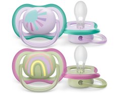 Philips AVENT Schnuller Ultra Air Image 0-6m Mädchen (Regenbogen), 2 Stk