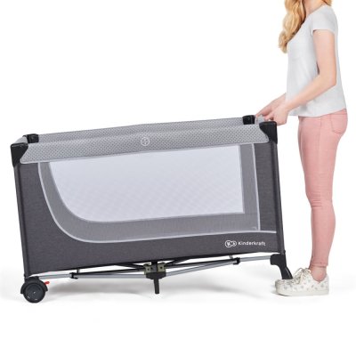 KINDERKRAFT SELECT Potovalna posteljica Leody dodatki Leody Grey, Premium