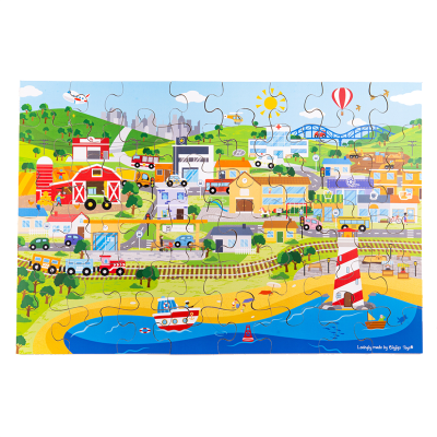Bigjigs Toys Puzzle podłogowe Miasto 48 elementów