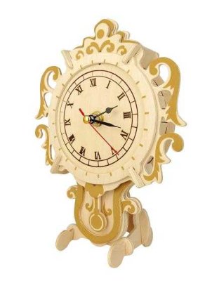 Woodcraft Puzzle 3D din lemn, ceas cu suport
