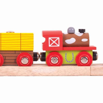 Bigjigs Rail Pociąg Farma + 3 tory