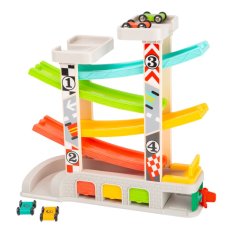 small foot Rennbahn mit Parkplatz und Garagen