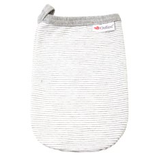 Waschlappen Outlast® - Streifen weißgrau meliert