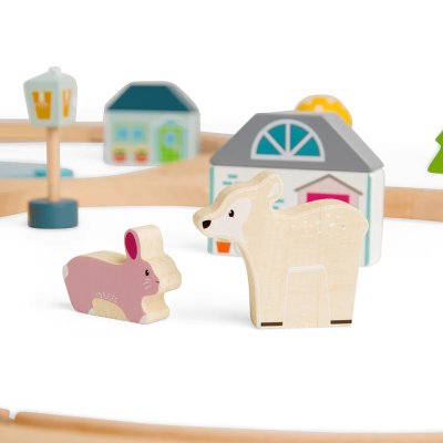 Circuito de Tren de Madera en el Bosque Bigjigs Toys