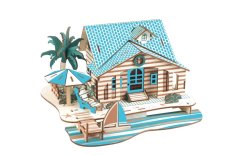 Woodcraft 3D Holzpuzzle Villa auf Bali