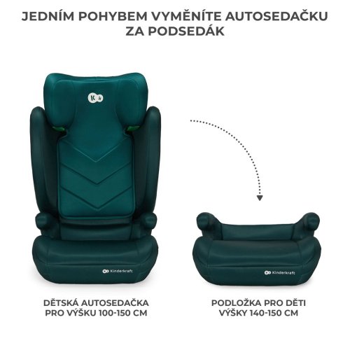 KINDERKRAFT Autosedačka i-Spark i-Size 100-150 cm Green