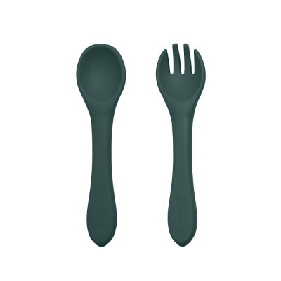 PETITE&MARS Set da pranzo in silicone TAKE&MATCH 4 pezzi Misty Green - Desert Sand 6m+