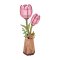 Puzzle 3D en bois RoboTime Tulipe rose