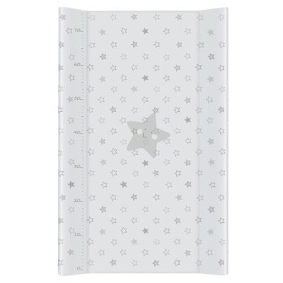 CEBA BABY Wickelauflage 2-seitig mit fester Platte (50x80) Comfort Sterne hellgrau