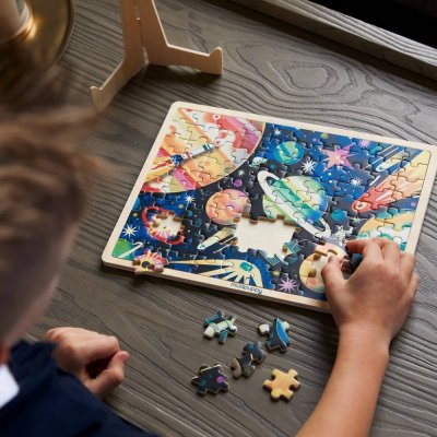 Puzzle din lemn Mudpuppy Misiune spațială 100 piese