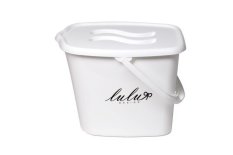 MALTEX Cubo de plástico con tapa Lulu blanco