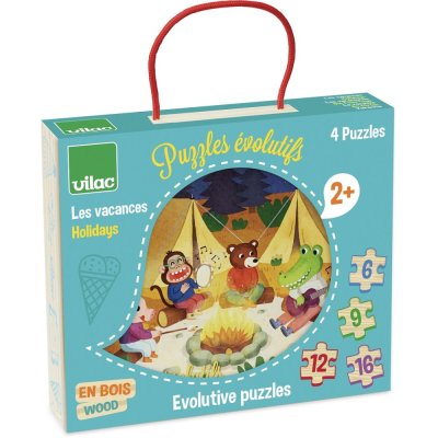 Vilac Drewniane puzzle Przygoda 4w1