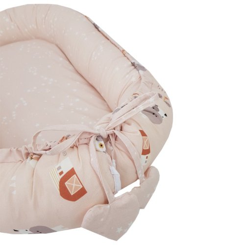 EKO Nid pour bébé double face en coton Ma ferme Etoiles Rose poudré 90x60 cm