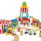 Bigjigs Rail Pista de comboio de madeira feira divertida 54 peças