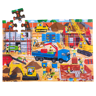 Bigjigs Toys Puzzle podłogowe Plac budowy 48 elementów