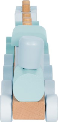 small foot Navliekanie Drevený vláčik modrý