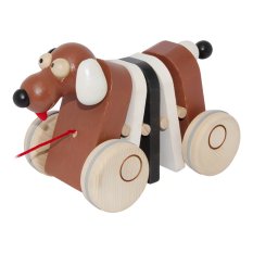 Fából készült húzható csattogó kutya