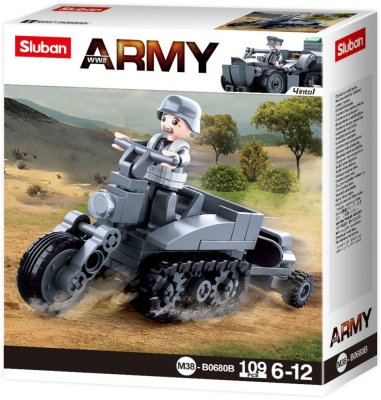 Sluban WWII M38-B0680B Motorrad mit Raupen