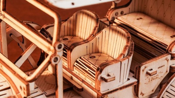 RoboTime Drewniane Mechaniczne Puzzle 3D Zabytkowy Samochód