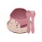 PETITE&MARS Juego de comedor silicona TAKE&MATCH 4 piezas Dusty Rose - Desert Sand 6m+