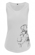 Koszulka bez rękawów damska Monkey Mum® biała - kochająca mama