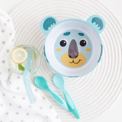 CANPOL BABIES Miska antypoślizgowa z melaminy z uchwytami 490 ml - kolor zielony
