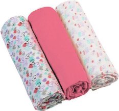 BABYONO tetra pelene muslin Super soft 3 kom ružičaste