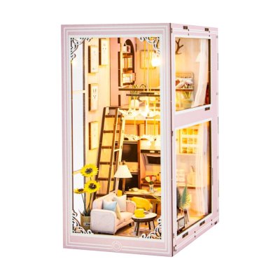 2Kids Toys Układanka 3D Podpórka do książek Miniatura domku Różowy mezonet