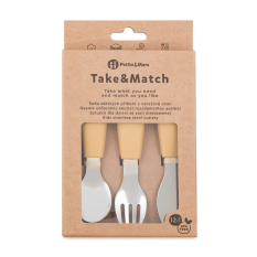 PETITE&MARS Súprava príborov z nehrdzavejúcej ocele Take&Match Intense Ochre 12m+