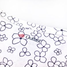 Tricou de damă TISK KR subțire Outlast® - alb cu flori negre