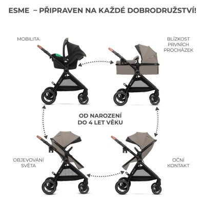 KINDERKRAFT Kombikinderwagen 3in1 Esme Sand Beige