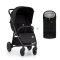 PETITE&MARS Kočárek sportovní Airwalk2 Perfect Black + PETITE&MARS fusak Jibot