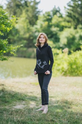 Voedingshoodie Monkey Mum® zwart - aapje