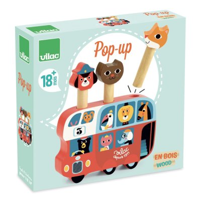 Vilac Gioco di lancio in legno Autobus con animali