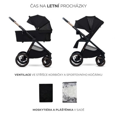 KINDERKRAFT Kombinirani voziček Nea 2 2v1 Midnigth Black
