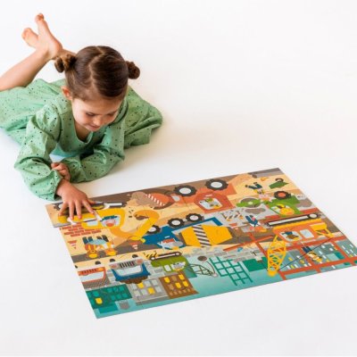 Puzzle podłogowe Petit Collage budowa w mieście