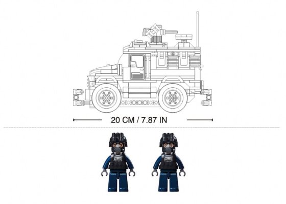 Sluban Véhicule tout-terrain de police Tigre télécommandé M38-B1156