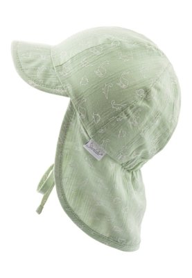STERNTALER Czapka z daszkiem i osłoną szyi do wiązania z filtrem UV 30 zielona chłopięca 41 cm-4-5 m