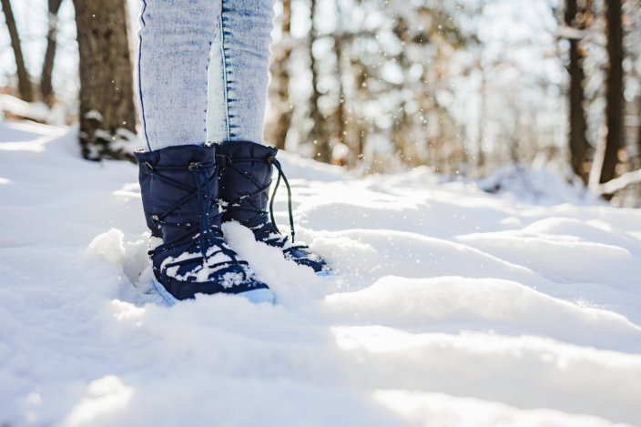 Be Lenka Kinderwinterschoenen op blote voeten Snowfox Kids 2.0 - Donker- en lichtblauw