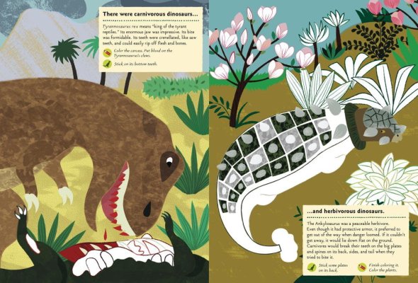 Chronicle Books Książka z naklejkami - Dinozaury
