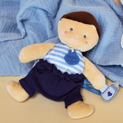 Doudou Jolijou Punčka 18 cm modra