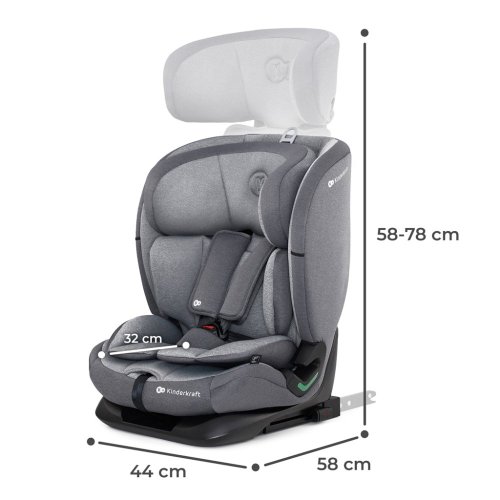 KINDERKRAFT Κάθισμα αυτοκινήτου Oneto3 i-Size 76-150cm + Isofix Cool γκρι