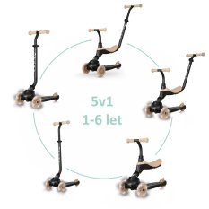 QPLAY Trottinette / draisienne Sema Evo avec lumières LED Kaki, âge 1 - 6 ans, jusqu'à 50 kg