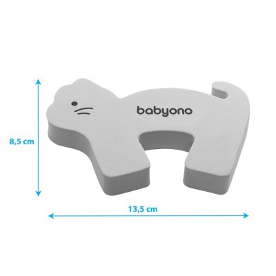 BABYONO Zábrana dveří šedá kočka